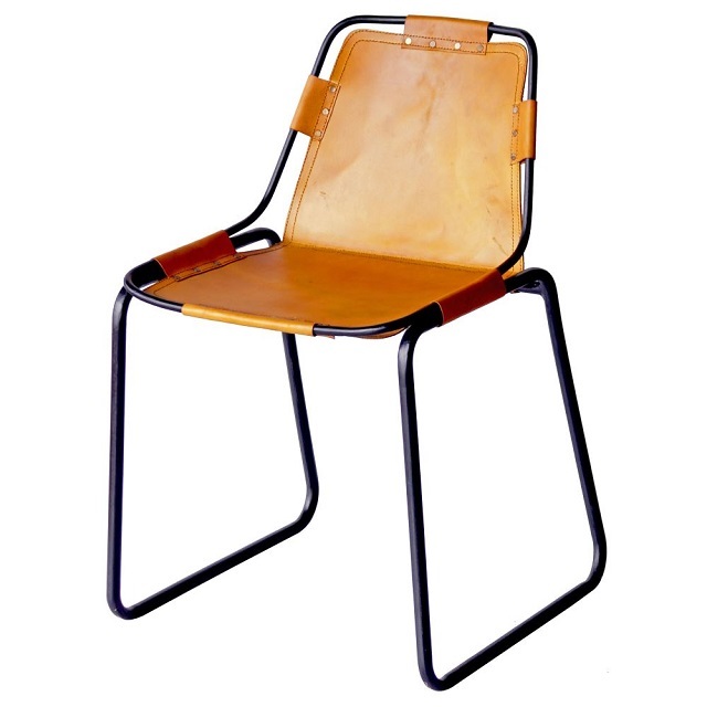 Modern Leather & Iron Industrial Chair
