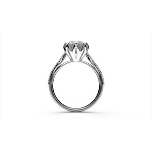 Anillo de diamante de aniversario exclusivo de oro blanco de 14 quilates Corte redondo real de 0,65 quilates - Product Image 2