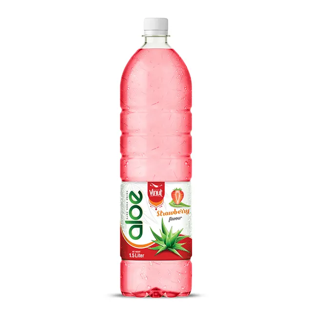 1,5L बोतल मुसब्बर वेरा पेय कोषेर प्रीमियम स्ट्रॉबेरी स्वाद पेय शीतल पेय