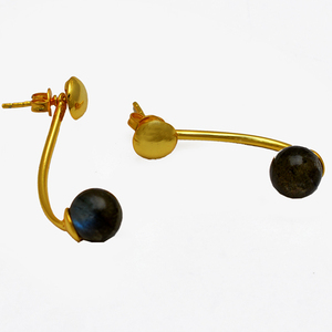 Bolas redondas facetadas, piedras preciosas labradoritas, pendientes hechos a mano, joyería, pendientes de moda, fabricación al por mayor, joyería - Product Image 2