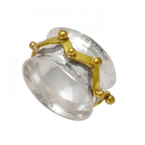 Belle conception de marteau 925 bague en argent Sterling Spinner bijoux en argent de mode coûteux bagues en vermeil d'éternité - Product Image 1