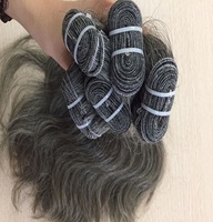 Tissage en lot de cheveux gris de qualité supérieure, pour femmes, vente en gros