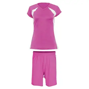 定制高品质热销女式定制篮球实心空白OEM设计粉色制服