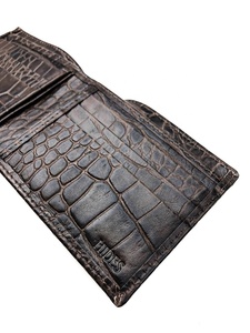 Crocodile Embossed Leather Bifold <b>Wallet</b> Exotic Pattern Multi Card Holder Classic Mens Billfold OEM - Product Image 3