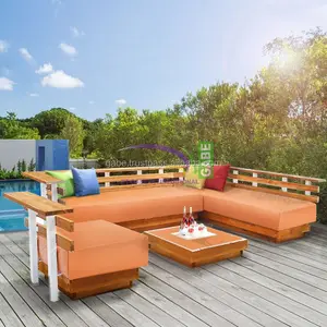 Mebel Kayu Jati Alami MAURITIUS ORANGE Luar Ruangan Sofa