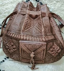 ฮิปปี้หนังแท้,โมร็อกโกนูนกระเป๋าสะพายไหล่,กระเป๋าผู้หญิง - Product Image 5