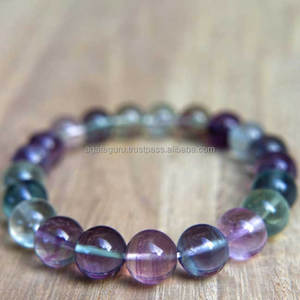 Pulsera de cuentas de piedras preciosas de fluorita natural de la India - Product Image 1