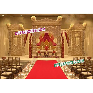 Escenario de boda de fibra, conjunto de escenario de bollwood, real, Rajwada - Product Image 1