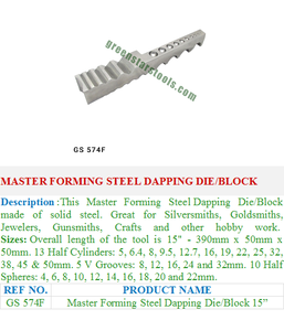 Master Forming Steel Dapping Die/Block GS 574F Outils de bijouterie pour bijoutiers - Product Image 2