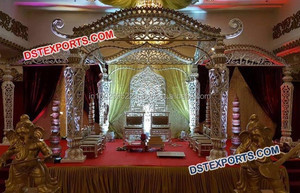 Incroyable Bipolaire Pilier Mandap De Mariage Indien Du Sud Mandaps Pilier Blanc Mariage Mandap - Product Image 3