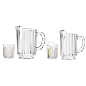 Pichet d'eau de restaurant en acrylique de conception de côtes - Product Image 5