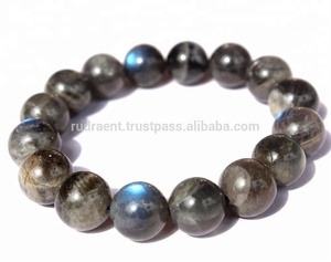 Pulsera de cuentas de labradorita redonda de 12mm de estilo bohemio, piedra de cristal curativa Natural para fiestas y regalo de budismo - Product Image 4