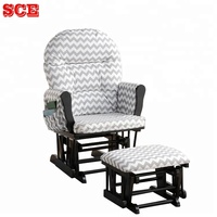 Fauteuil à bascule et repose-pieds de luxe en bois massif, design européen antique, pour la maison, la salle à manger, la chambre, le salon, l'hôtel