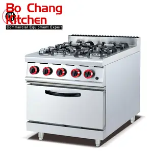 commercial cooking equipment 4 gas burners free standing gas cooker with oven for claypot rice
