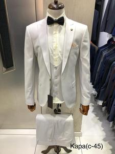 Venta al por mayor barato nueva moda marcas turcas diseño personalizado de alta calidad abrigo hombres trajes 2 piezas una chaqueta traje de boda - Product Image 3