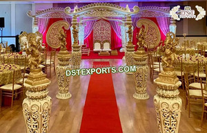 ไฟเบอร์สไตล์เปิดสำหรับงานแต่งงานสไตล์เรียบง่ายดีไซน์เนอร์ตกแต่งเวทีแต่งงานครึ่งท่อนเวทีใหญ่สำหรับงานแต่งงาน - Product Image 5