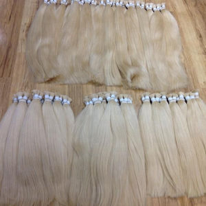 100% soyeux vague droite Blonde #613 70cm longueur Remy Extension de cheveux en vrac Options colorées disponibles - Product Image 2