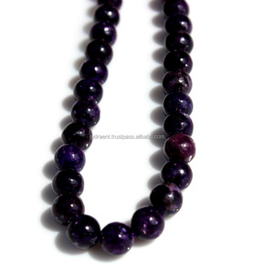 Perles en vrac de pierres précieuses lépidolite naturelle, rondes pour bijoux - Product Image 2
