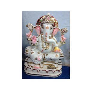 Hermosa estatua de Lord Ganesha de mármol hecha a mano - Product Image 1