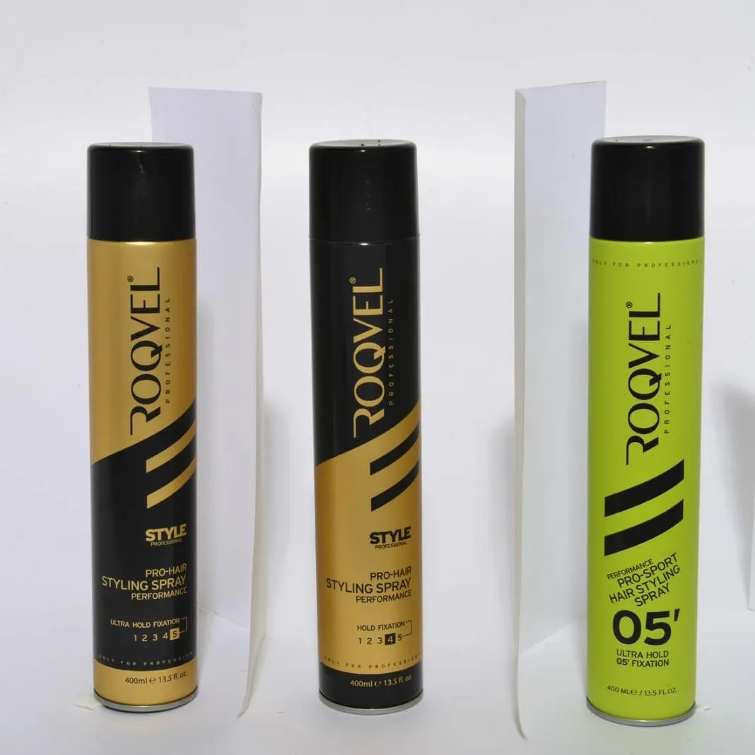 ROQVEL-botella de pelo con pulverizador de alta calidad, producto de estilismo para el cabello de marca privada