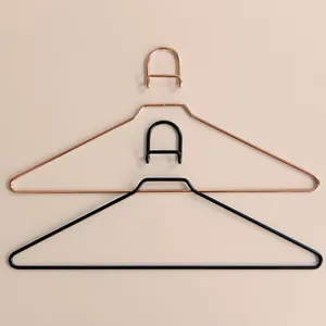 New design gold color metal anti theft hotel hangers cloth hanger