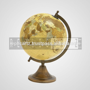 Globe terrestre décoratif en métal finition antique Replicartz pour bureau, salle de classe, étudiants, professeurs de géographie, avec rotation - Product Image 2