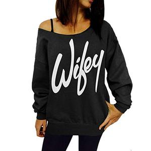 Oem moda al por mayor personalizado fuera del hombro sudadera slouchy Camisas Mujer - Product Image 6