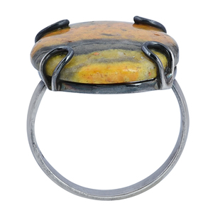 Genuino Bumble Bee gran piedra preciosa rodio plateado 925 anillo de plata esterlina joyería hecha a mano mayorista fabricante Casa De Plata - Product Image 2