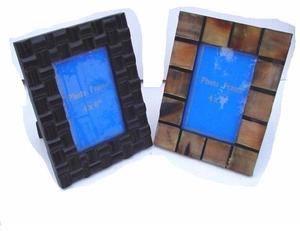 High Quality 4x6 Wood Desk Photo <b>Frame</b> with Horn Inlay Patterns Plain Picture Decorative Photo <b>Frame</b> for Table Top - Product Image 1