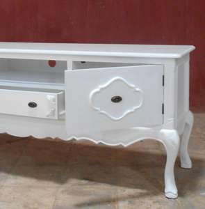 Muebles de madera-francés pintado blanco TV Stand mueble de gabinete - Product Image 4