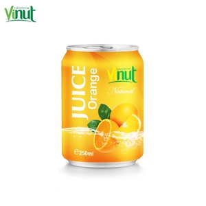 250ml para VINUT Jugo de naranja de planta original sin azúcar agregado en latas BRC HALAL OEM ODM Servicio del fabricante - Product Image 3
