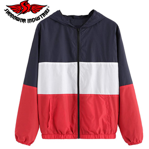 Chaqueta deportiva para hombre, rompevientos ligero personalizado, con bloque de Color de dos tonos, venta al por mayor - Product Image 4