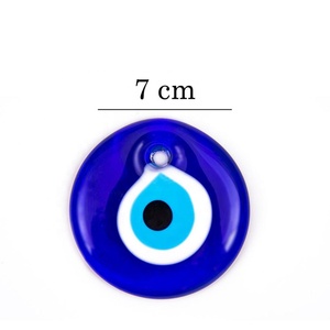 7 cm RONDE FAITE à la MAIN EN VERRE MAUVAIS ŒIL PERLES DE TURQUIE - Product Image 1