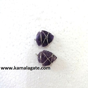 Colgante de punta de flecha de amatista estilo Feng Shui artesanías de piedra semipreciosa con envoltura de alambre colgante de ágata de Mascota de piedras preciosas - Product Image 1