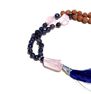 Mala de Yoga de 108 Cuentas de Lapislázuli Tejidas a Mano, Estilo Bohemio, 6mm, Piedra de Cristal Curativa con Certificación de Terceros - Product Image 5