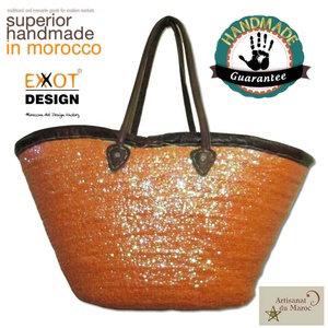 EXXOT DESIGN Elégant Marocain Original Premium Doum Matériel Sacs à provisions à manche moyen Design traditionnel pour pratique - Product Image 4