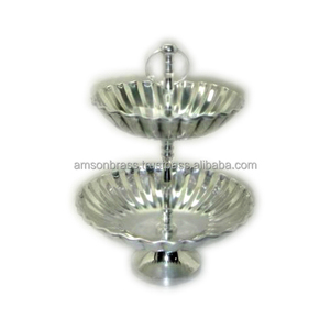 ถาดเสิร์ฟเค้กโลหะสำหรับบ้านโรงแรมและร้านอาหารสินค้ามาใหม่3ชั้นสีเงินแบบกลมสำหรับงานแต่งงาน - Product Image 6