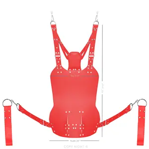 Free Shipping Heavy Point Genuine Red Leather Adult Sling Swing Customized Hanging Adult Couple Bondage And Slave Play Sex Sling