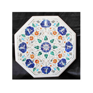Mesa de mármol de lujo incrustaciones de Trabajo forma octogonal para el hogar y la decoración del hotel propósito mejor fabricante indio al mejor precio - Product Image 1
