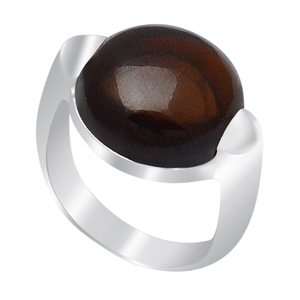 Casa De Plata Bague de style classique en argent sterling 925 véritable Quartz fumé Bijoux de mariage en pierres précieuses Grossiste - Product Image 4