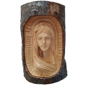 Estatua DE LA Virgen María hecha a mano, estilo europeo, madera de olivo tallada, artículo decorativo de Navidad único y elegante, regalo novedoso - Product Image 1