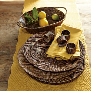 Sous-plat en rotin tressé encastré marron en gros - Product Image 5