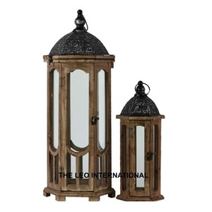 โบราณวินเทจร้อนขายโมร็อกโกโคมไฟไม้ - Product Image 1