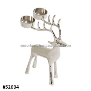Beau bougeoir moderne en argent renne bougeoir en métal pour animaux - Product Image 2