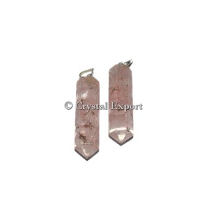 Rose Quartz <b>Orgonite</b> Pencil Pendant - Product Image 1