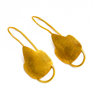 Boucles d'oreilles fixes simples en argent sterling 925 plaqué or, bijoux tendance et élégants pour mariage, fiançailles, cadeau. - Product Image 2