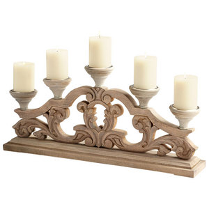 Portavelas decorativo de madera - Product Image 1