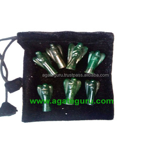 Outils de méditation de poche en gros de pierres précieuses en cristal d'anges de mica vert - Product Image 1