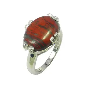 แหวนประดับอัญมณีรูปวงรีสีแดงสไตล์วินเทจทำด้วยมือสำหรับงานแต่งงานแหวนเงินสเตอร์ลิง925 - Product Image 1