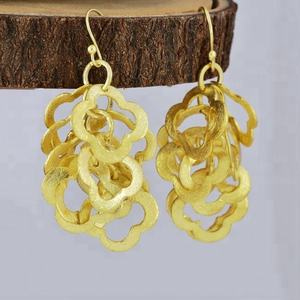 ต่างหูห้อยลวดฝรั่งเศส925แข็งชุบทองต่างหูห้อยทำมือต่างหูแฟชั่นสำหรับผู้หญิง - Product Image 3